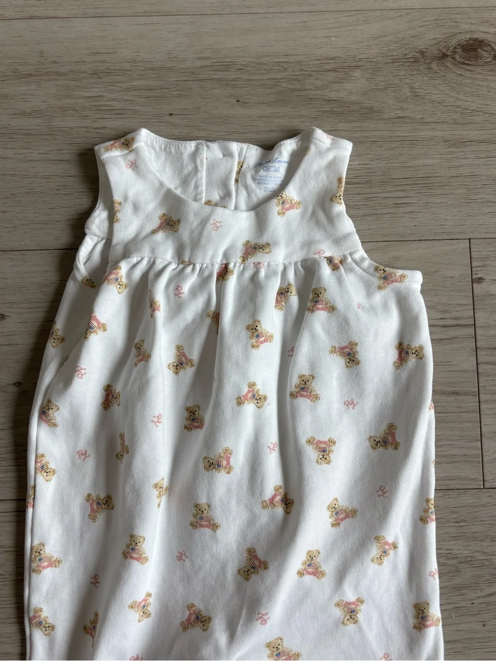 Ralph Lauren Baby Girl Bear Sleeveless Cotton Romper 3 Months 4th of July